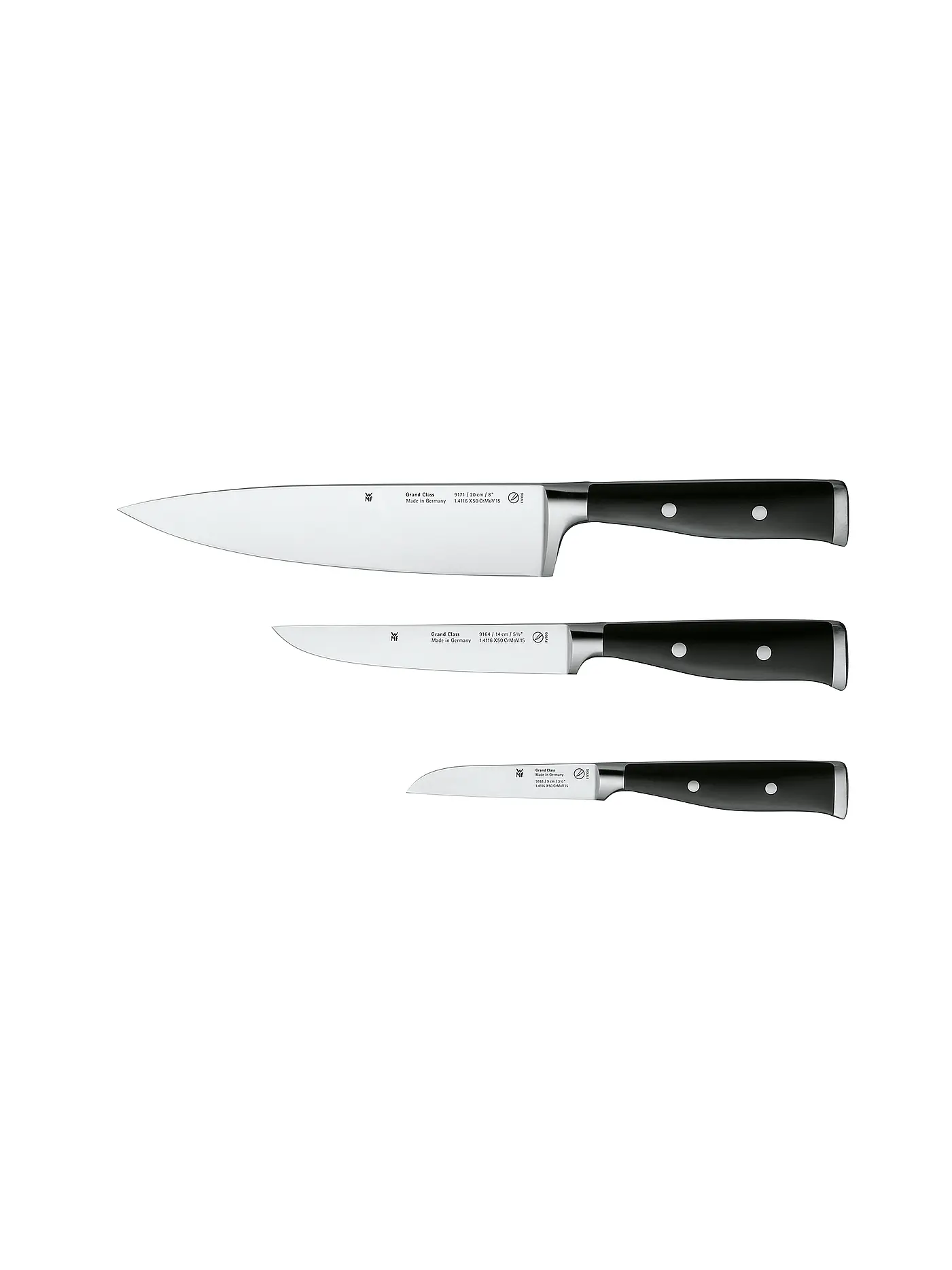 WMF | Messer Set 3tlg. GRAND CLASS Cromargan/Schwarz | 